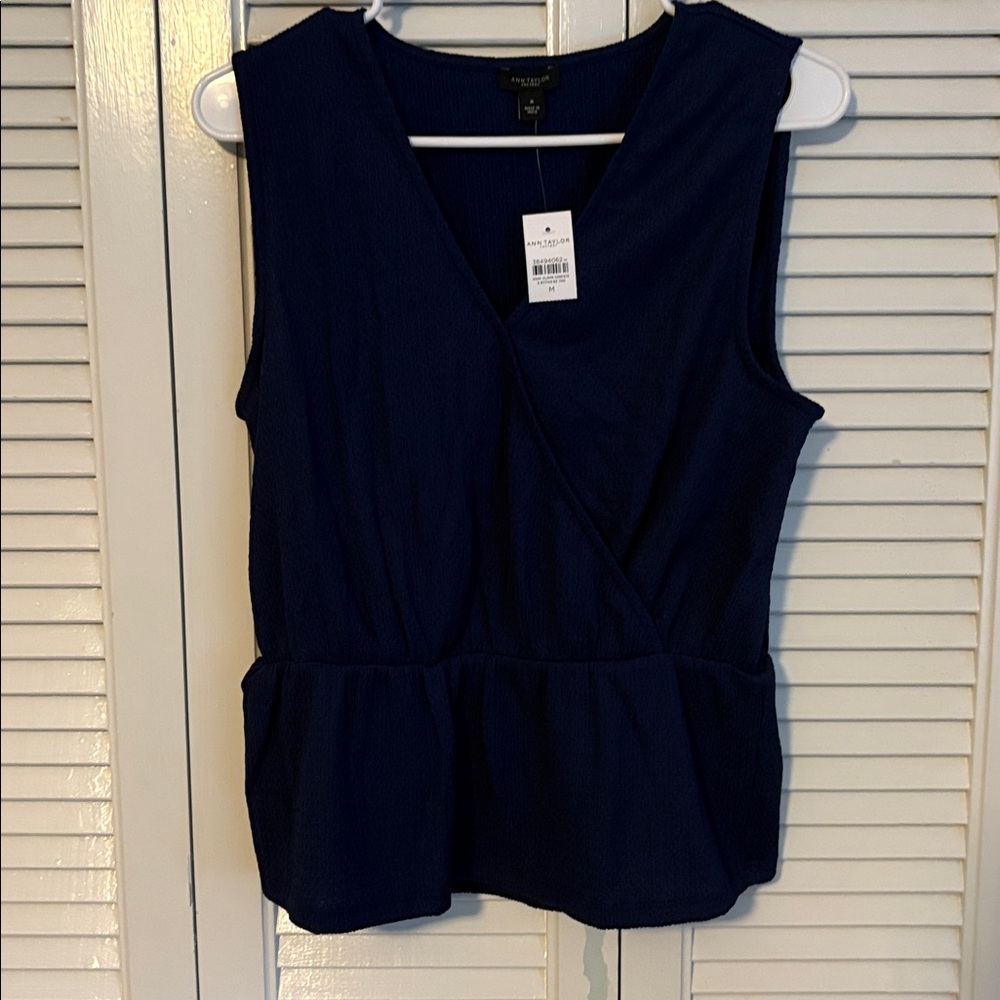 Ann Taylor Deep Blue Textured Top